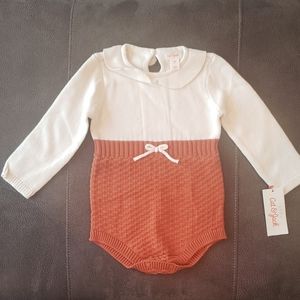 Cat & Jack Baby Girl Long Sleeve Bodysuit Sweater Rust Size 18M NWT